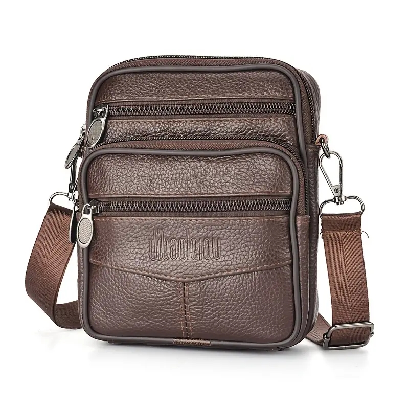 Tablet Shoulder Bag - Nieuwe lederen crossbodytas voor heren Verticale