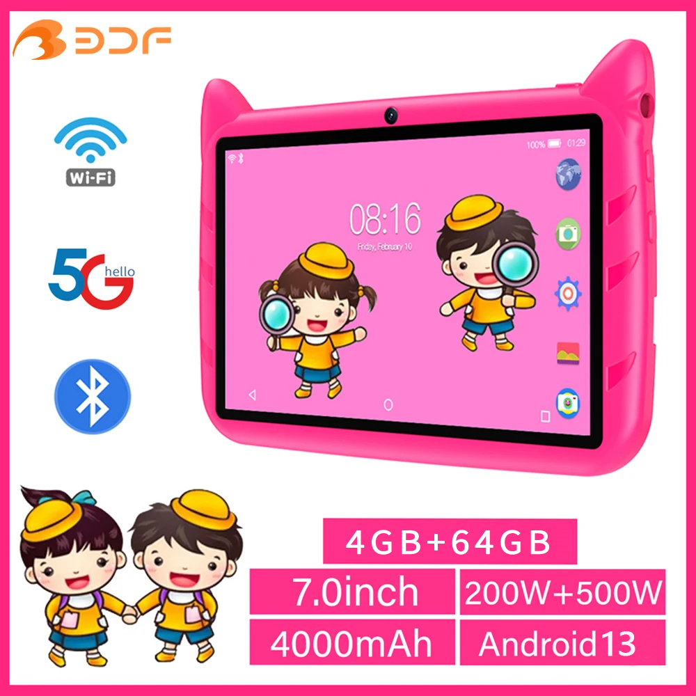 Kids Tablet With Accessories - BDF 7 inch kindertablet Android 13,