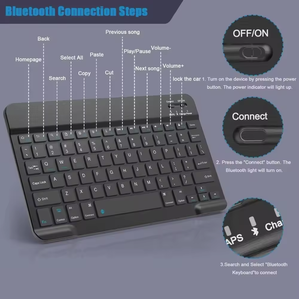 Draadloos Bluetooth-toetsenbor - Tablet Accessories Keyboard recensie en prijs